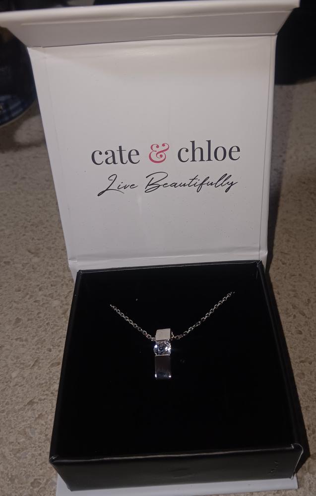 Nailea 18k White Gold Plated Pendant Necklace - Customer Photo From Jeanne O.