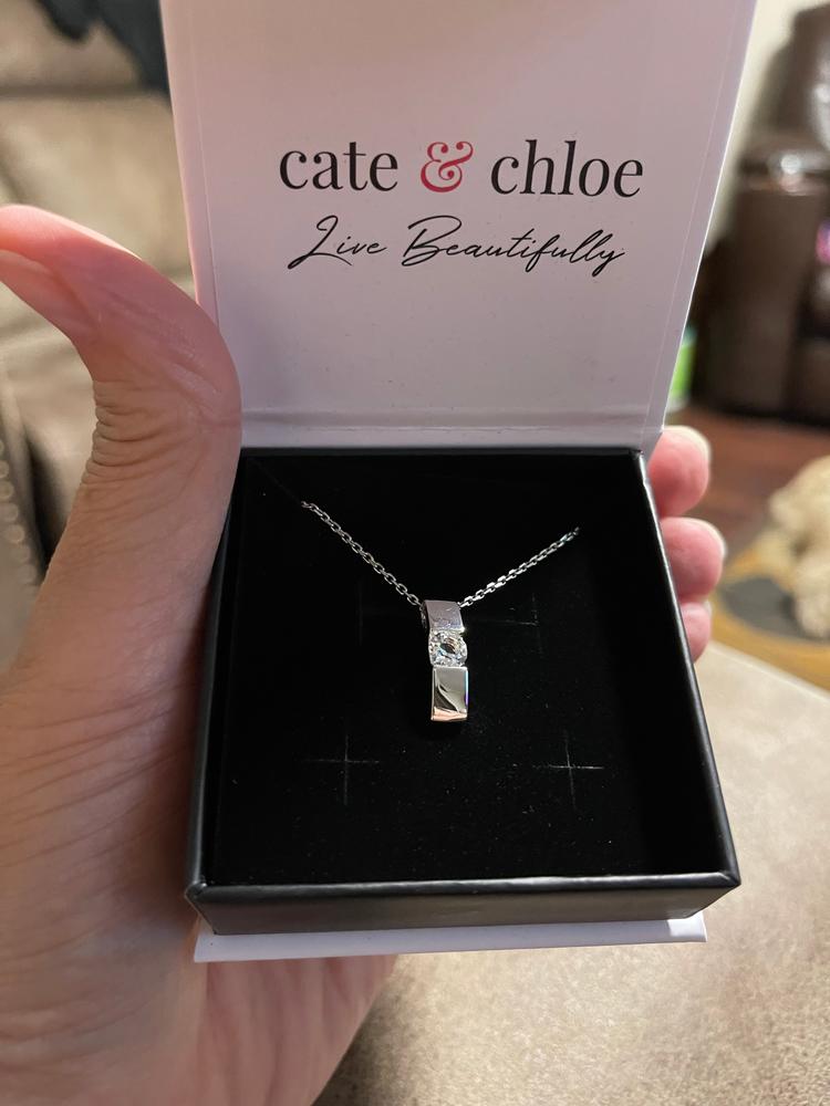 Nailea 18k White Gold Plated Pendant Necklace - Customer Photo From Darla D.