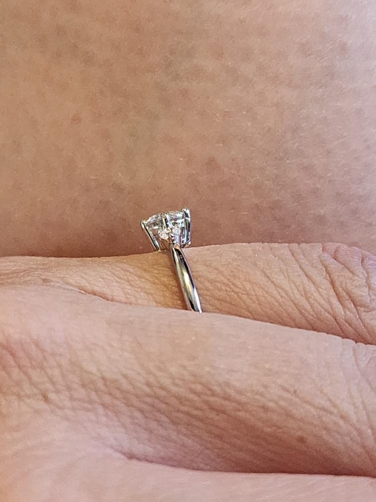 Moissanite by Cate & Chloe Sarah Sterling Silver Ring with Moissanite Crystals - Customer Photo From Amanda C.