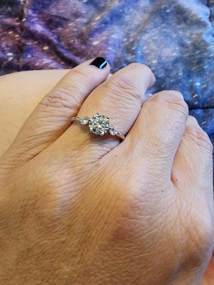 Moissanite by Cate & Chloe Sarah Sterling Silver Ring with Moissanite Crystals - Customer Photo From Amanda C.