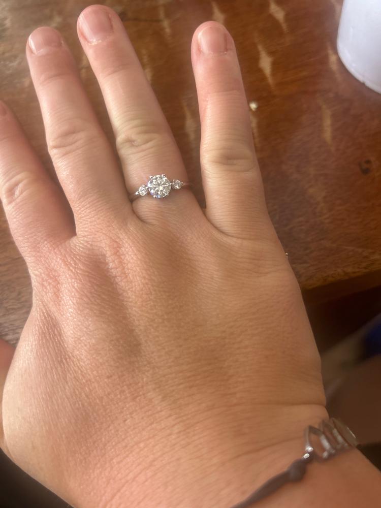 Moissanite by Cate & Chloe Sarah Sterling Silver Ring with Moissanite Crystals - Customer Photo From C.Ainsworth