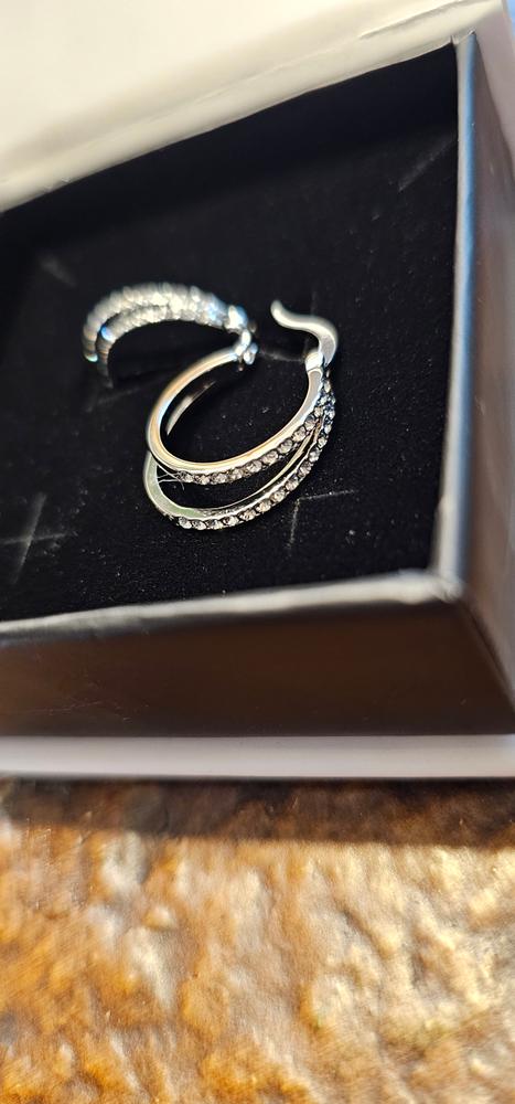 Corina 18k White Gold Plated Crystal Hoop Earrings for Women - Customer Photo From Tessa