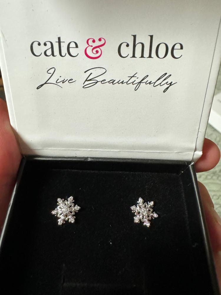 Sunny 18k White Gold Plated Crystal Stud Earrings for Women - Customer Photo From Barbara M.