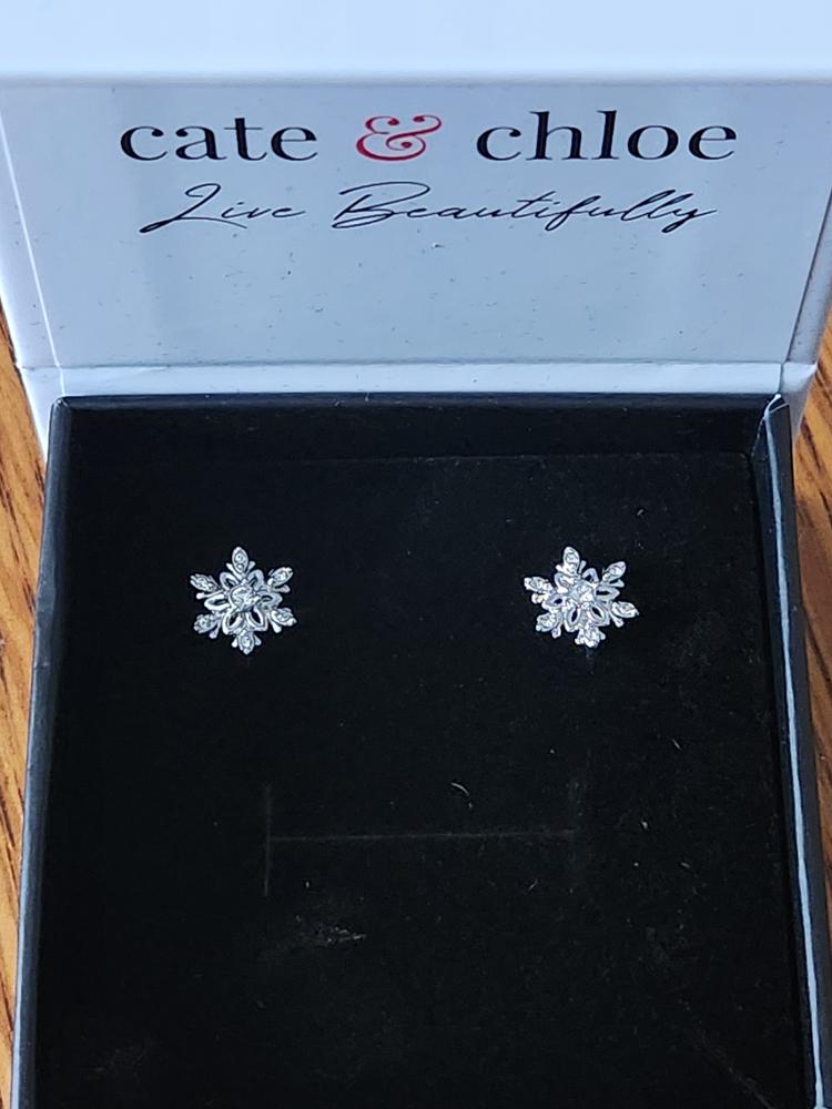 Sunny 18k White Gold Plated Crystal Stud Earrings for Women - Customer Photo From ALowery