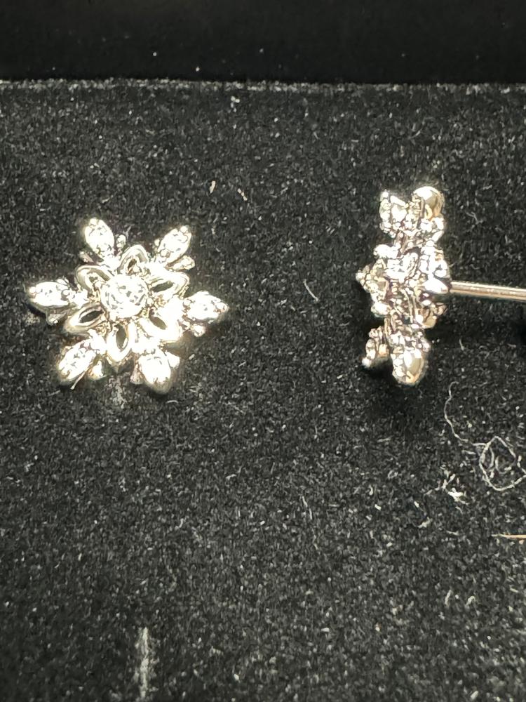 Sunny 18k White Gold Plated Crystal Stud Earrings for Women - Customer Photo From Barbara M.