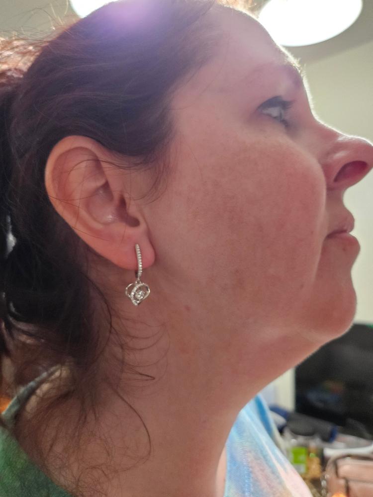 Moissanite by Cate & Chloe Naomi Sterling Silver Drop Earrings with Moissanite and 5A Cubic Zirconia Crystals - Customer Photo From Mike J.