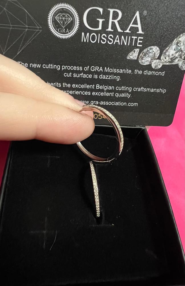Moissanite by Cate & Chloe Delaney Sterling Silver Hoop Earrings with Moissanite and 5A Cubic Zirconia Crystals - Customer Photo From Nancy A.