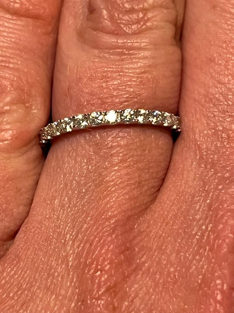 Moissanite by Cate & Chloe Sadie Sterling Silver Ring with Moissanite and 5A Cubic Zirconia Crystals - Customer Photo From Jen K.