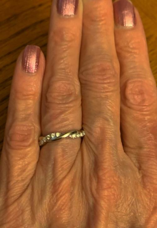 Moissanite by Cate & Chloe Avery Sterling Silver Ring with Moissanite and 5A Cubic Zirconia Crystals - Customer Photo From MnLady