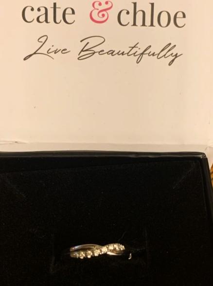 Moissanite by Cate & Chloe Avery Sterling Silver Ring with Moissanite and 5A Cubic Zirconia Crystals - Customer Photo From MnLady