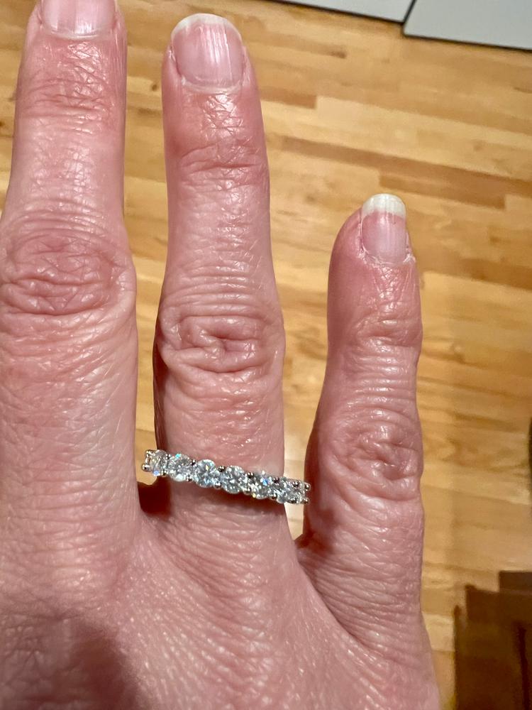 Moissanite by Cate & Chloe Josephine Sterling Silver Ring with Moissanite and 5A Cubic Zirconia Crystals - Customer Photo From Liza D.
