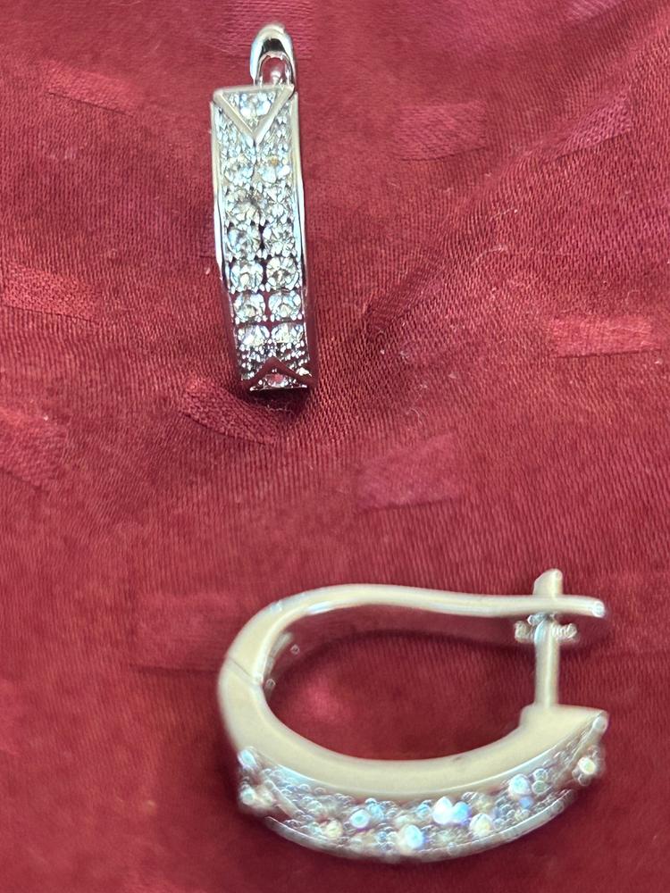 Sawyer 18k White Gold Plated Crystal Hoop Earrings for Women - Customer Photo From Priti