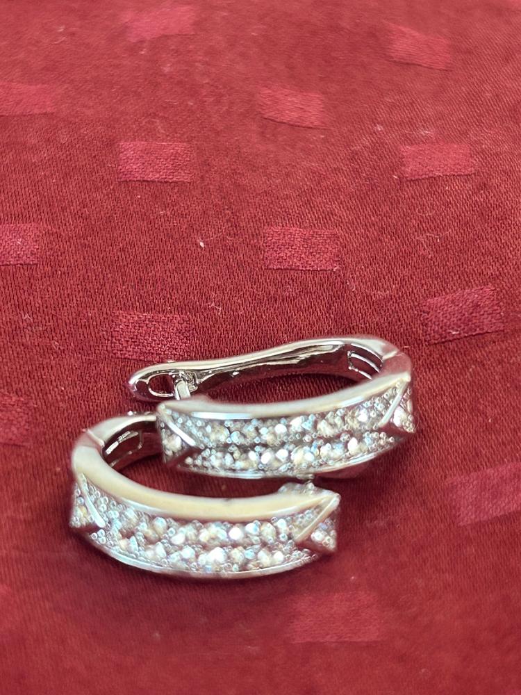 Sawyer 18k White Gold Plated Crystal Hoop Earrings for Women - Customer Photo From Priti