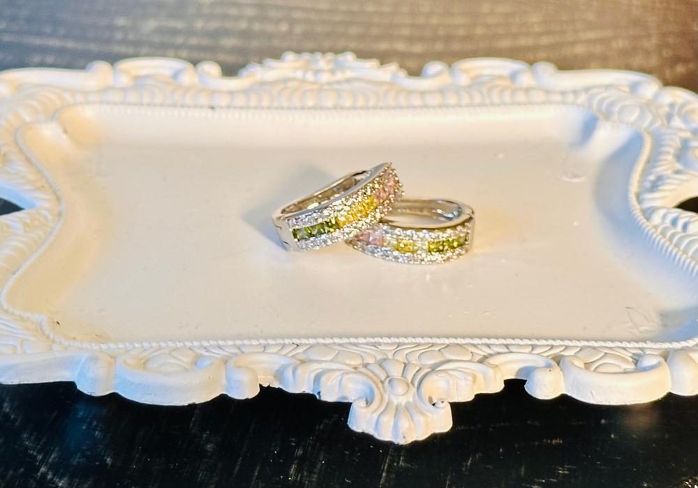 Rachel 18k White Gold Plated Crystal Hoop Earrings for Women - Customer Photo From JennN625