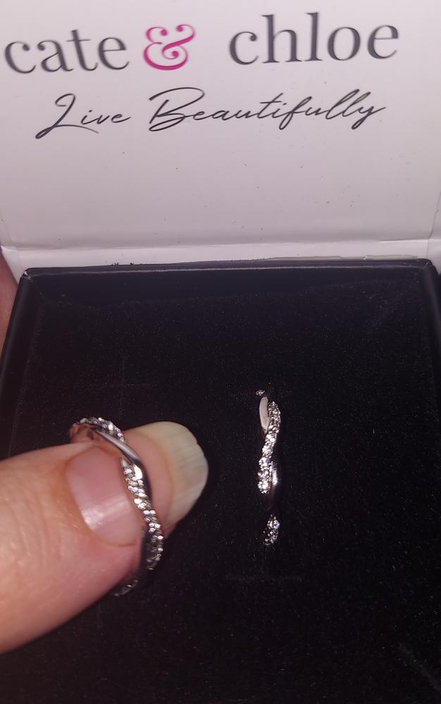 Lauren 18k White Gold Plated Crystal Hoop Earrings for Women - Customer Photo From Michelle J.