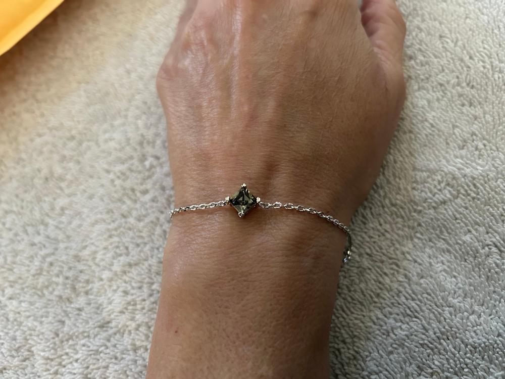 Samantha 18k White Gold Plated Bracelet with Black Crystal - Customer Photo From Denise W.