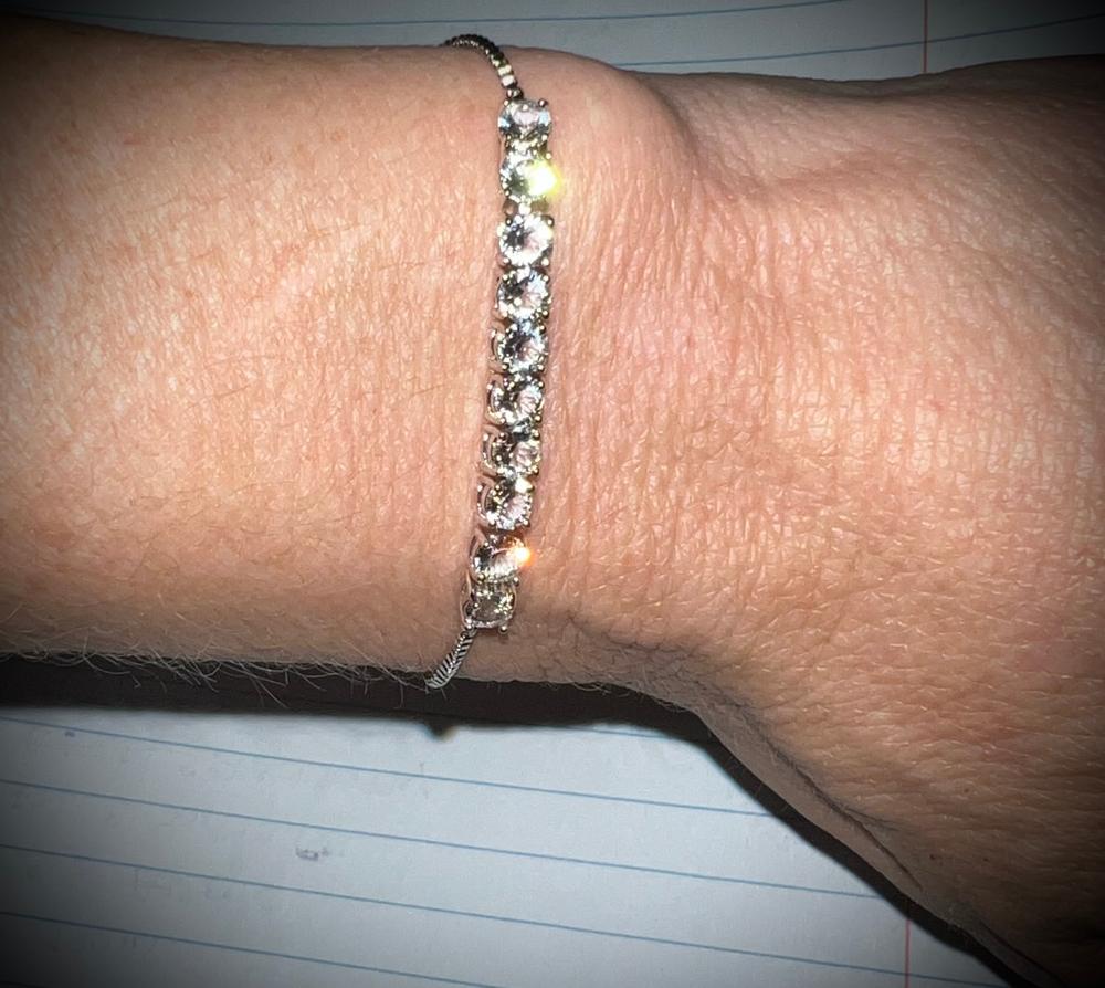 Cameron 18k White Gold Plated Crystal Bracelet - Customer Photo From Christine 