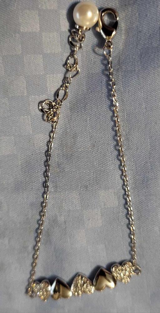 Juliette 18k White Gold Plated Heart Crystal Bracelet - Customer Photo From KL 