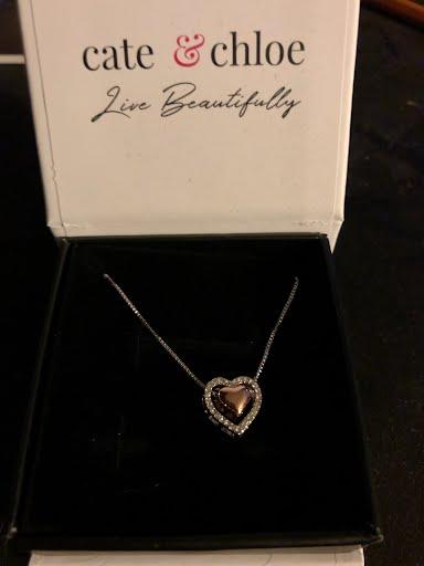 Zendaya 18k White Gold Plated Heart Necklace - Customer Photo From Kelly