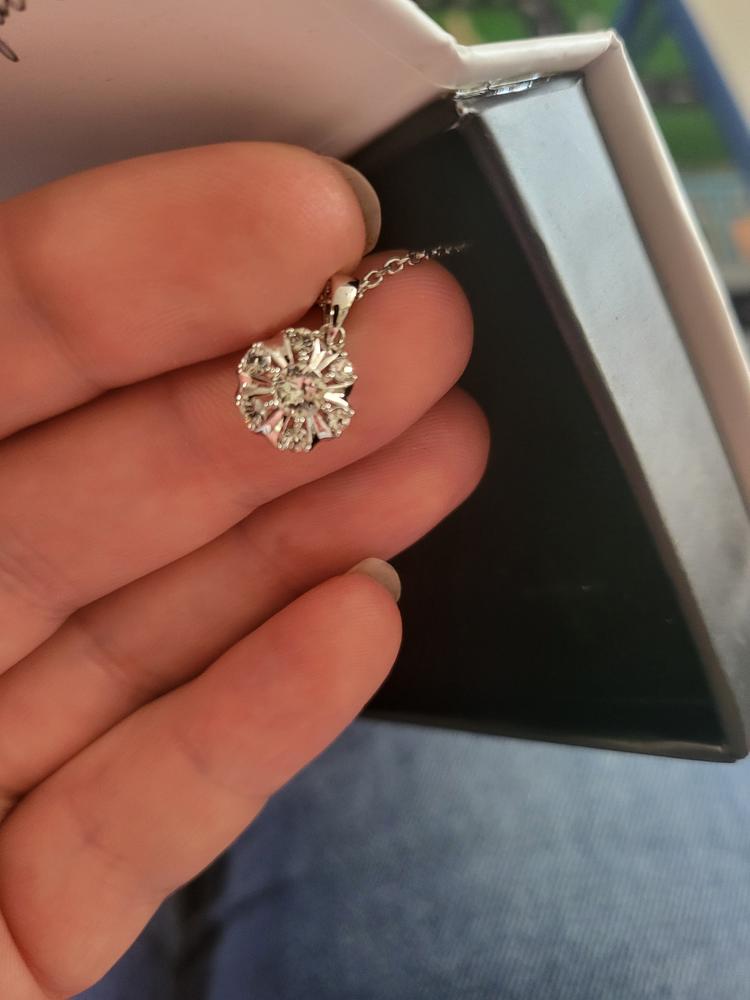 Millie 18k White Gold Plated Crystal Necklace - Customer Photo From Heather g.