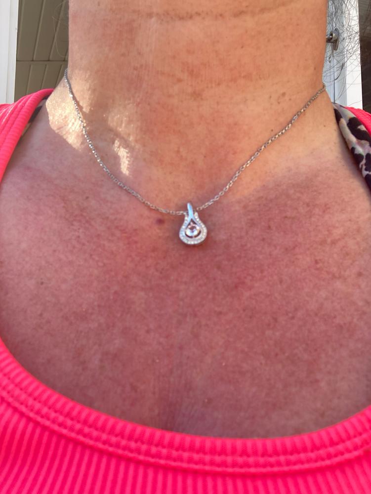 Bernadette 18k White Gold Plated Crystal Teardrop Necklace - Customer Photo From Kelly