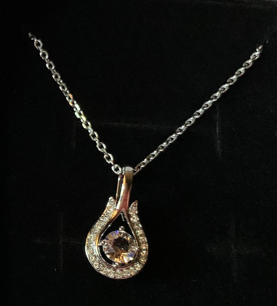 Bernadette 18k White Gold Plated Crystal Teardrop Necklace - Customer Photo From Sassafras