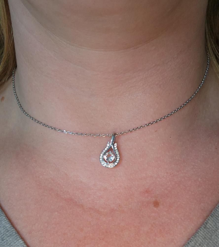 Bernadette 18k White Gold Plated Crystal Teardrop Necklace - Customer Photo From Sandra