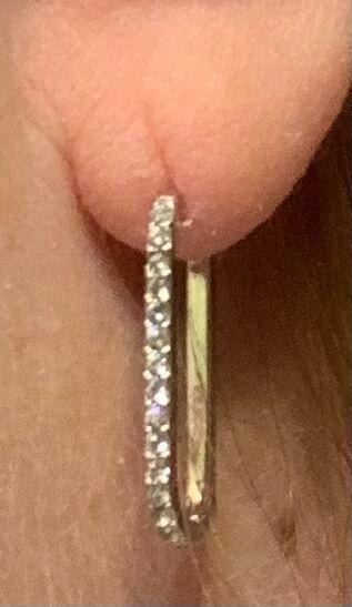 Nadia 18k White Gold Plated Crystal Hoop Earrings - Customer Photo From Lauren