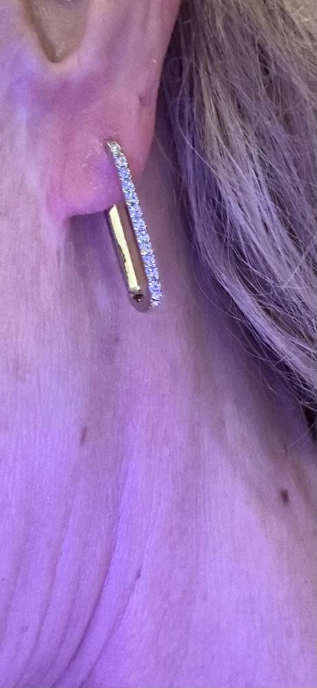 Nadia 18k White Gold Plated Crystal Hoop Earrings - Customer Photo From Mylene S.