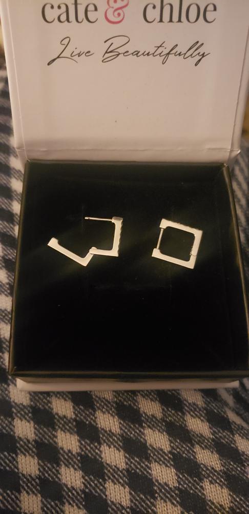 Sydney 18k White Gold Plated Crystal Hoop Earrings - Customer Photo From Carolyn 