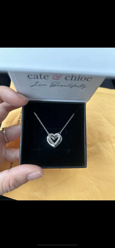 Cathy 18k White Gold Plated Crystal Necklace - Customer Photo From Jayme E.