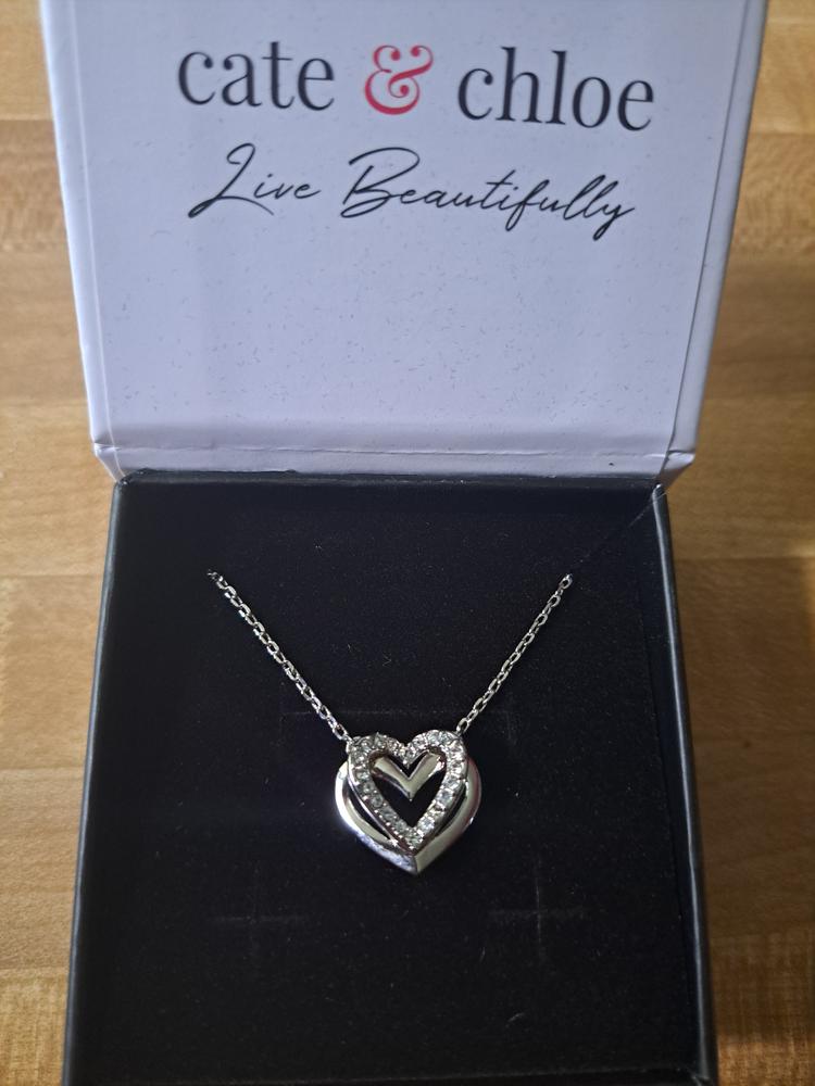 Cathy 18k White Gold Plated Crystal Necklace - Customer Photo From Christina 