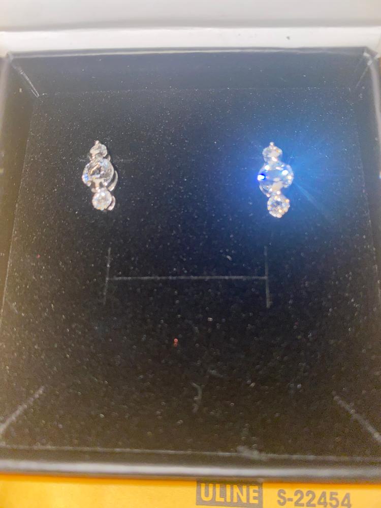 Ellie "Light" 18k White Gold Plated Stud Drop Earrings with Swarovski Crystals - Customer Photo From Mandynv