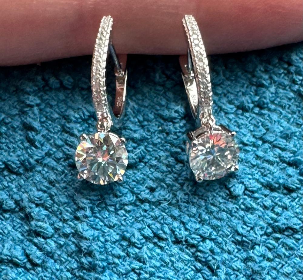 McKenzie 18k White Gold Plated Drop Dangle Crystal Earrings for Women - Customer Photo From Dani C.