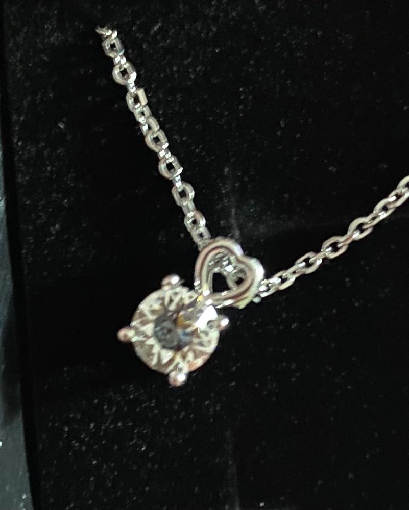 Marian "Passion" 18k White Gold Plated Swarovski Pendant Necklace - Customer Photo From Cindy N.