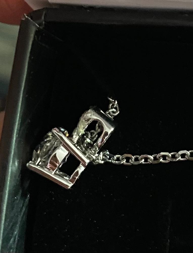 Marian "Passion" 18k White Gold Plated Swarovski Pendant Necklace - Customer Photo From Cindy N.