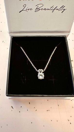 Marian "Passion" 18k White Gold Plated Swarovski Pendant Necklace - Customer Photo From Jane M.