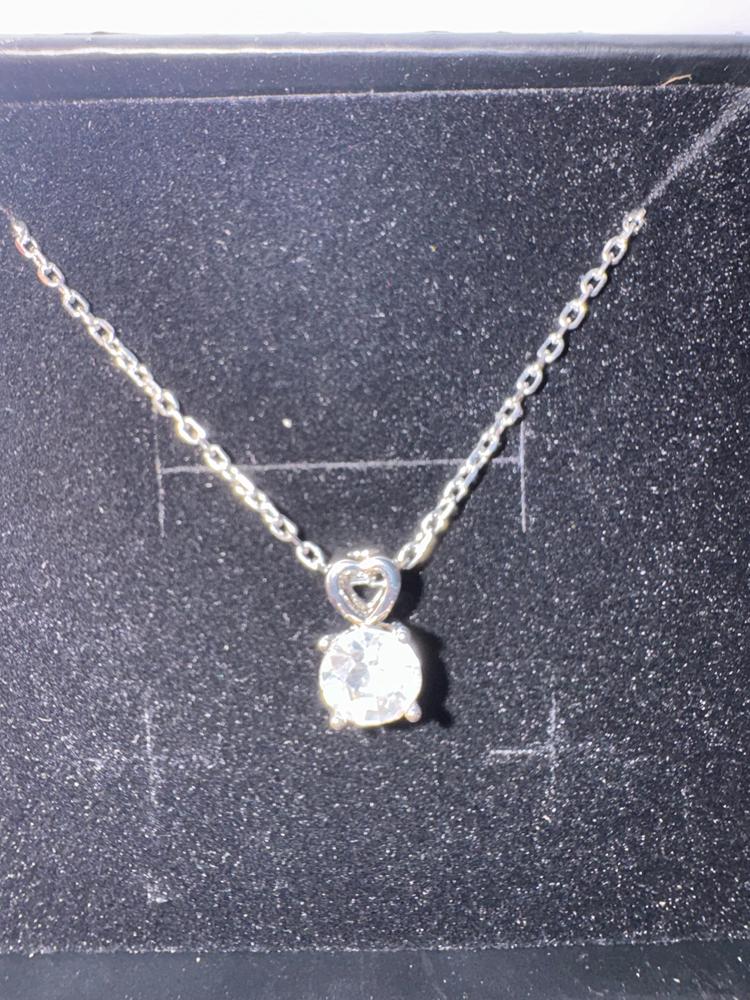 Marian "Passion" 18k White Gold Plated Swarovski Pendant Necklace - Customer Photo From Hollis