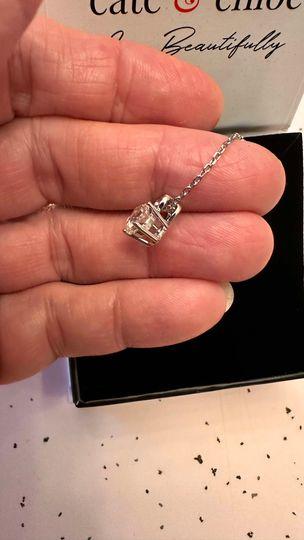 Marian "Passion" 18k White Gold Plated Swarovski Pendant Necklace - Customer Photo From Jane M.