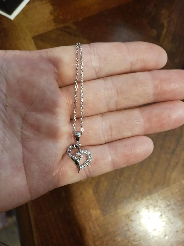 Laila "Radiant" 18k White Gold Swarovski Pendant Necklace - Customer Photo From Laura H.