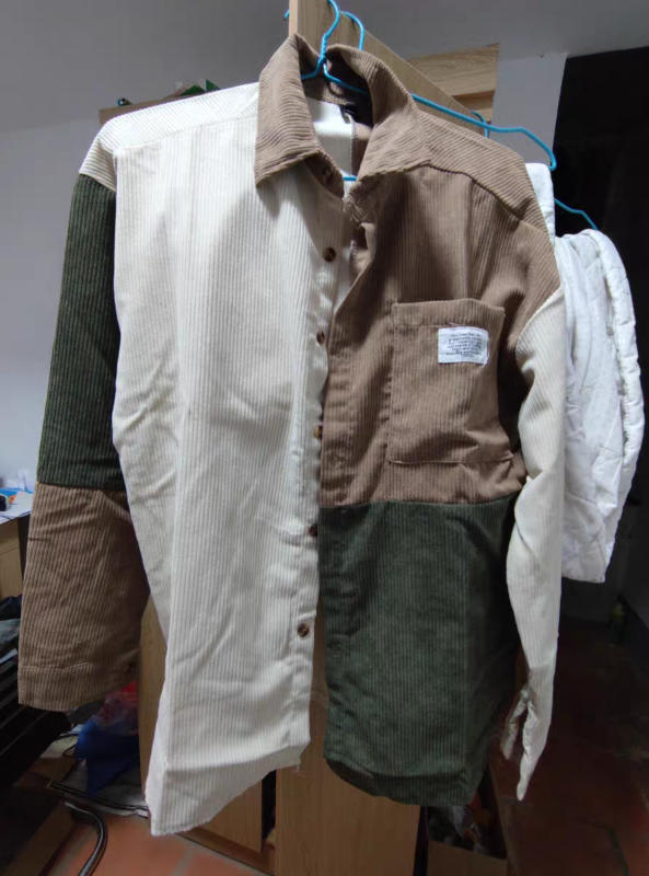 Corduroy Panel Color Contrast Shirt - Customer Photo From Nguyen