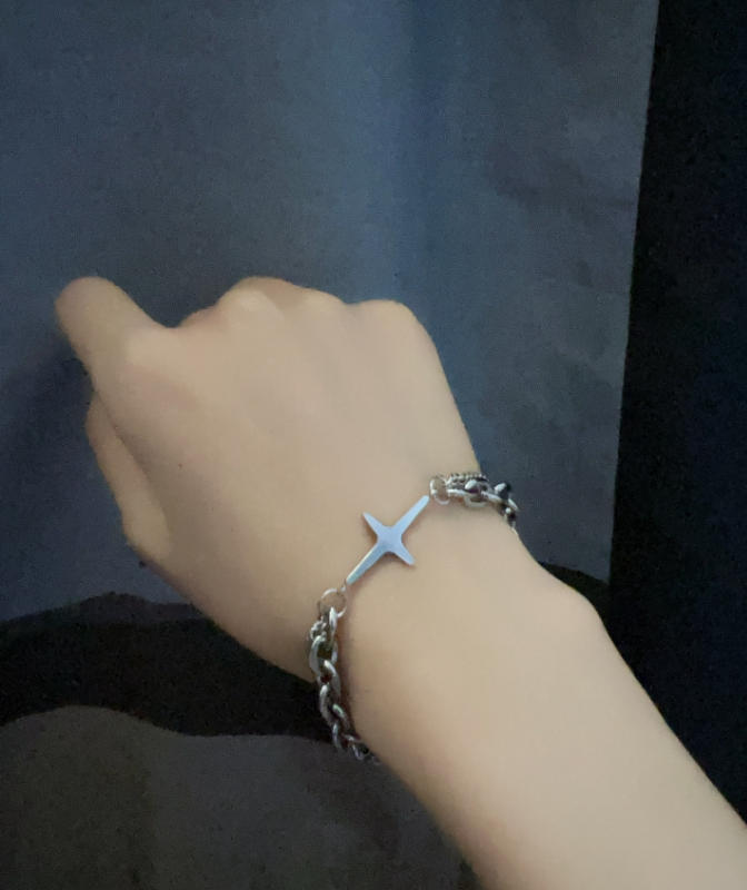 Cross Star-studded Bracelet - Customer Photo From david.lopez