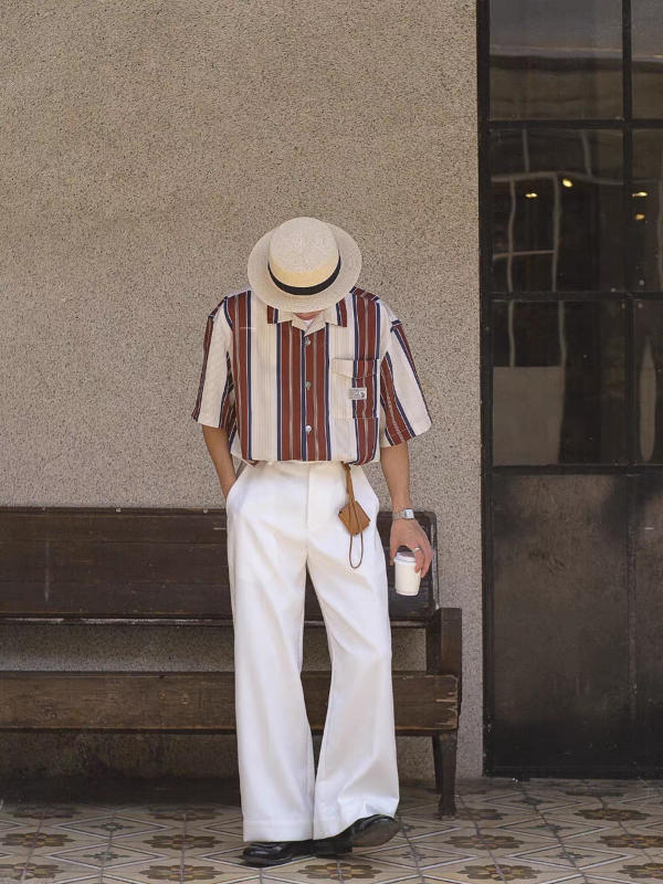 American Vintage Stripe Short Sleeve Shirt - Customer Photo From Wozniak