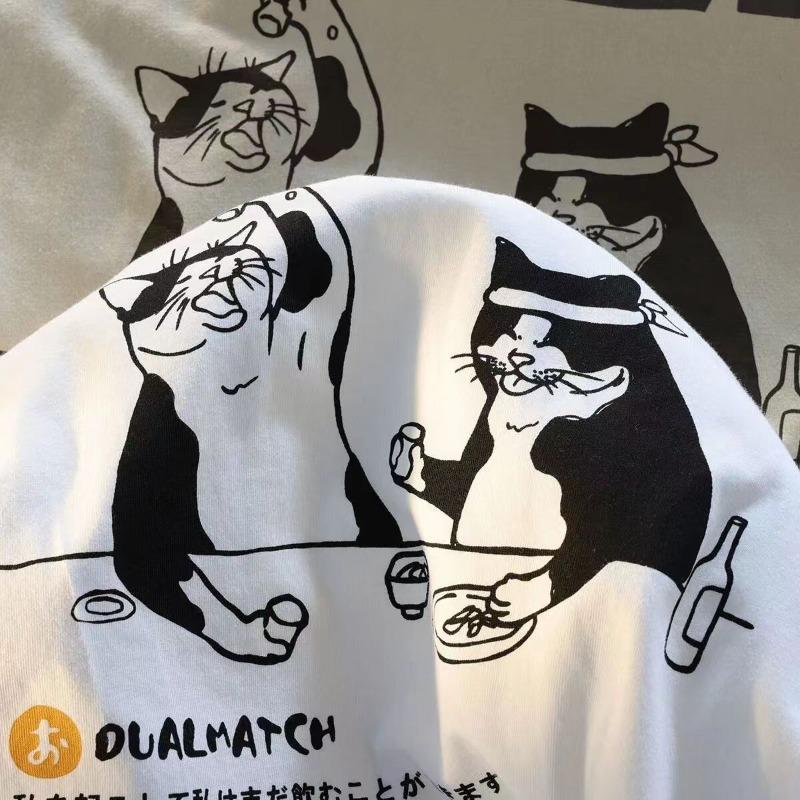 Urban Cartoon Cat Graphic T-Shirt - Customer Photo From abigailjohnson