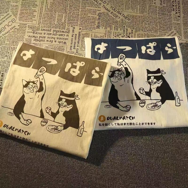 Urban Cartoon Cat Graphic T-Shirt - Customer Photo From alexisprice
