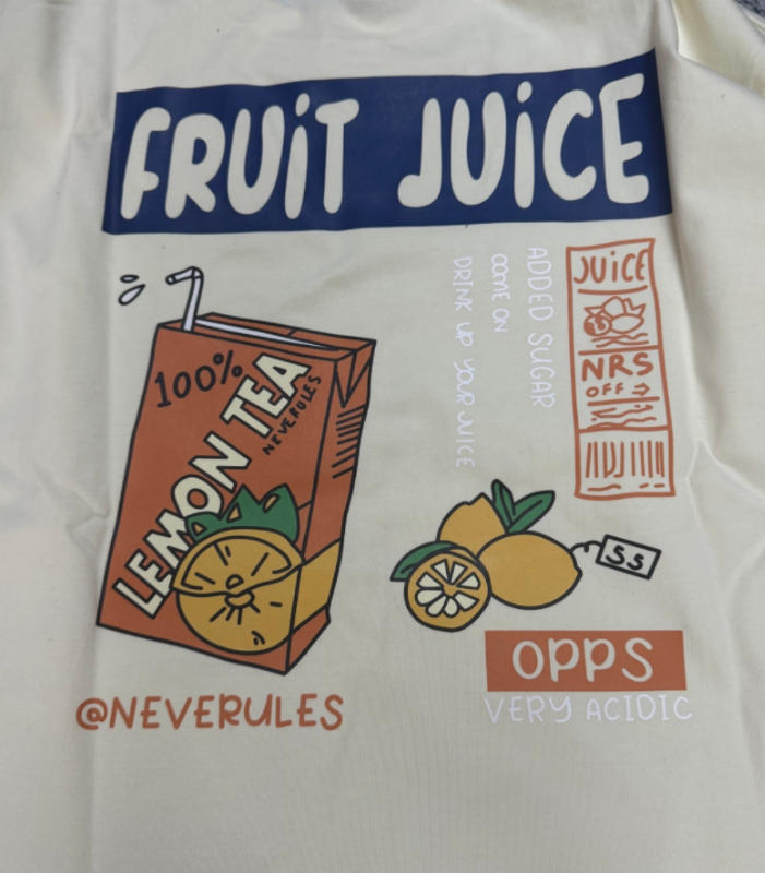 FRUIT JUICE Graphic Cotton T-Shirt - Customer Photo From Kimberly