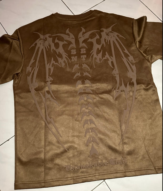 Vintage Skull Wing Suede T-Shirt - Customer Photo From Javier Erazo