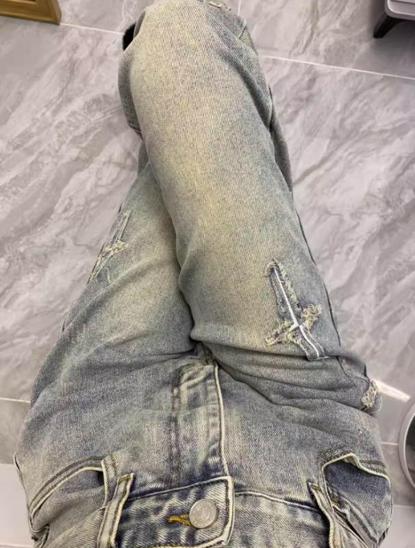 High Street Stars Embroidery Distressed Jeans - Customer Photo From rainydays