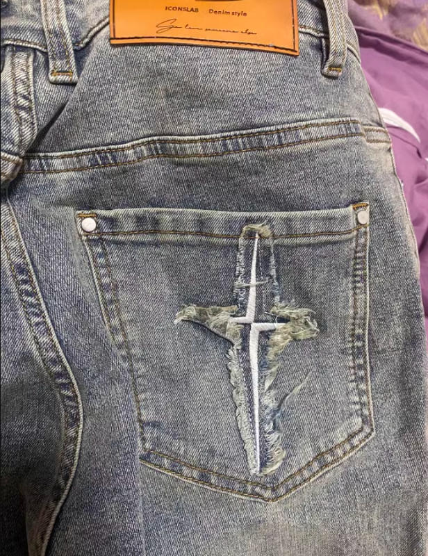 High Street Stars Embroidery Distressed Jeans - Customer Photo From kimberlymoore30