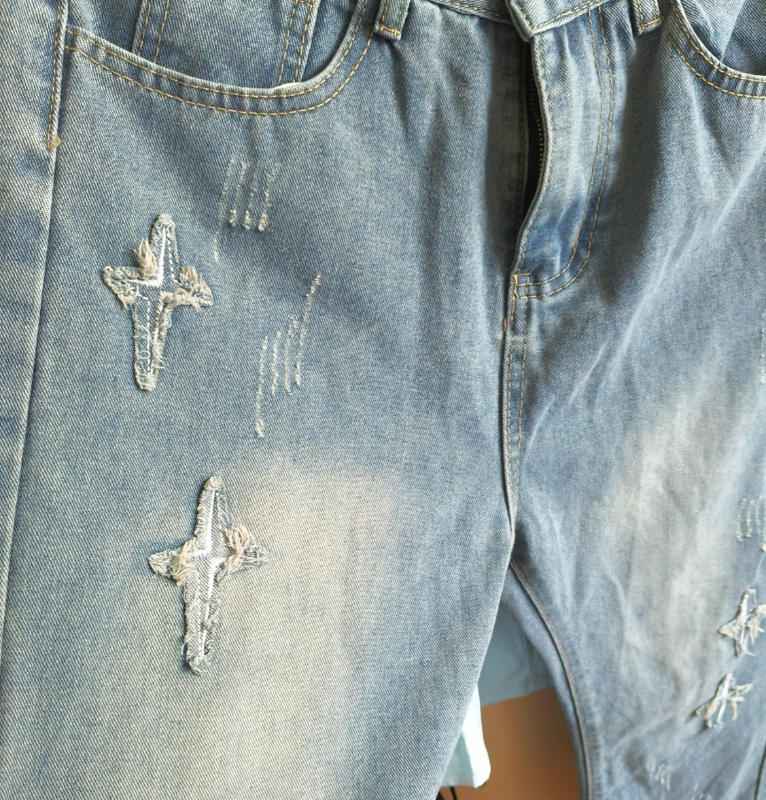 High Street Stars Embroidery Distressed Jeans - Customer Photo From isabella.lopez